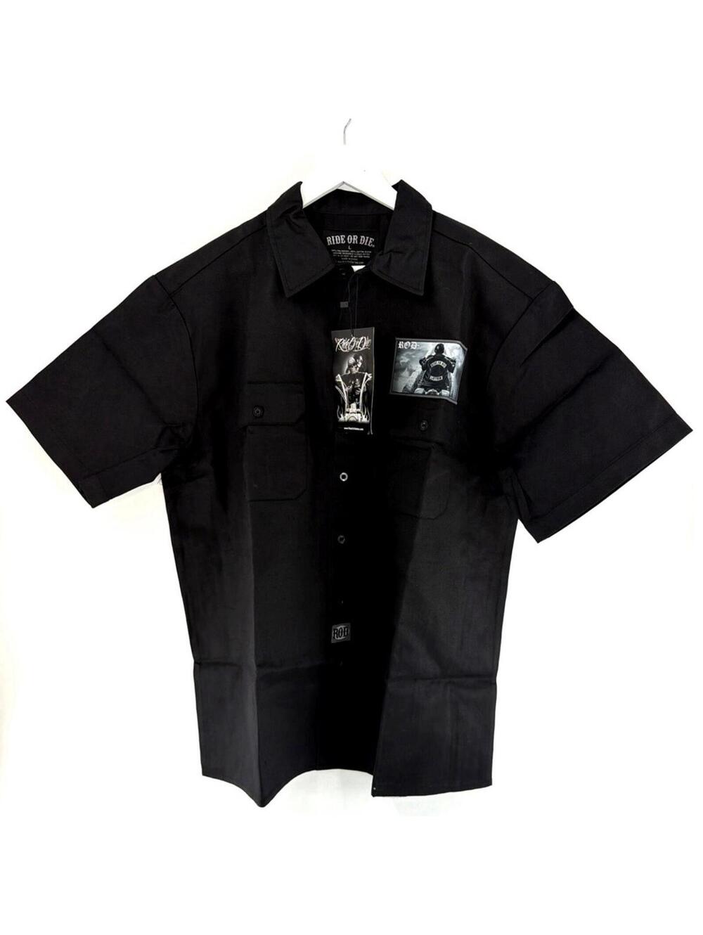 Ride Or Die Men’s Black Stairway To Heaven Motorcycle Shirt - Size Large
